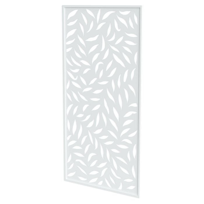 ProtectorAl 1695 x 900 x 20mm White Aluminium Composite Large Leaf Framed Decorative Screen Panel
