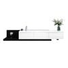 White Black Extendable TV Unit Stand Cabinet