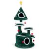 Costway Christmas Cat Tree Kitty Furniture Decoration Cat Tower w/Star Spring Toy-Green
