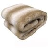 Sia Luxury Range Faux Fur Throw Rug 127 x 152 cm Taupe Striped Chinchilla