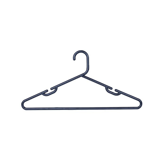 Practa Black Heavy Duty Plastic Tube Clothes Hangers - 15 Pack