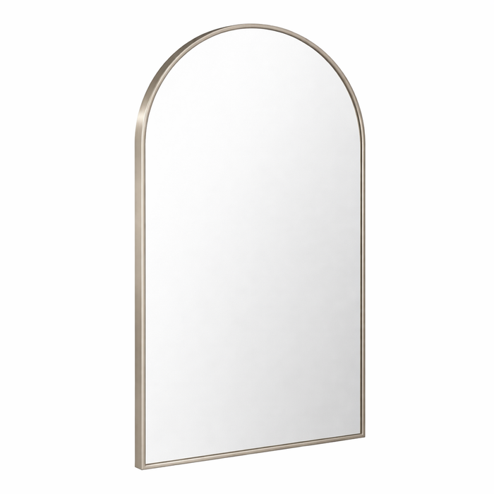 Barelli 900 x 600mm Brushed Nickel Signature High Specification Forma Arch Framed Mirror 