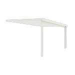 Absco Structures 6 x 3 x 2.4/3m Insulated Double Patio - Off White