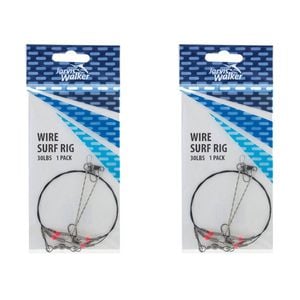 2x Jarvis Walker Wire Surf Rig - Surf Fishing Rig With 30lb Wire