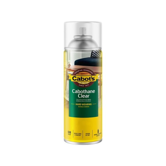 Cabot's 300g Oil Based Satin Cabothane Clear Polyurethane Timber Varnish Aerosol