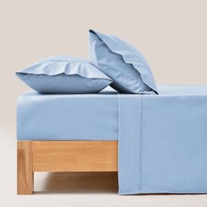 Dreamaker 250tc Cotton & Recycled Polyester Blend Sheet Set Pale Blue Queen Bed