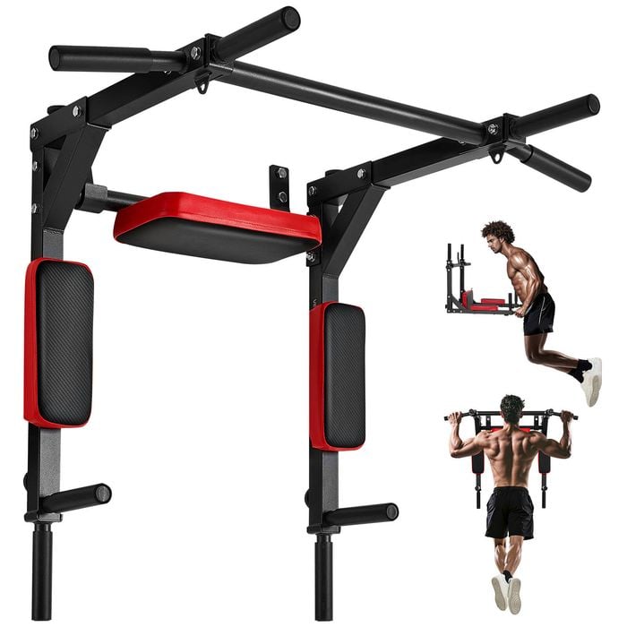 VEVOR Multifunctional Pull Up Bar Black Wall Mounted for Training Equipment Fitness