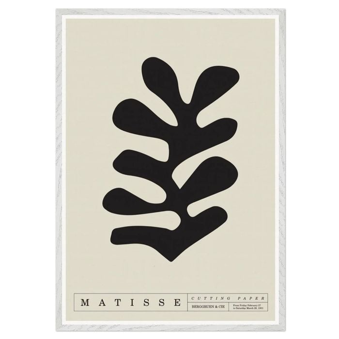 Galrie Henri Matisse Bold Black Cutout Art Print Modern Minimalist Decor, White Frame, A0 84 x 119cm (33 x 47inch)