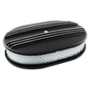 Oval Air Cleaner Kit Half Finned Black Cast Aluminium