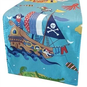 CottonMore  100% Cotton Sateen Dining Table Runner 190x31cm Pirate Pattern