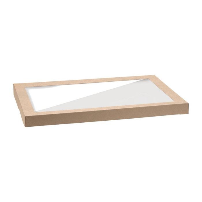 Biopak Catering Tray Window Lid Bioboard Pla Extra Large 50 Pack Food Packaging