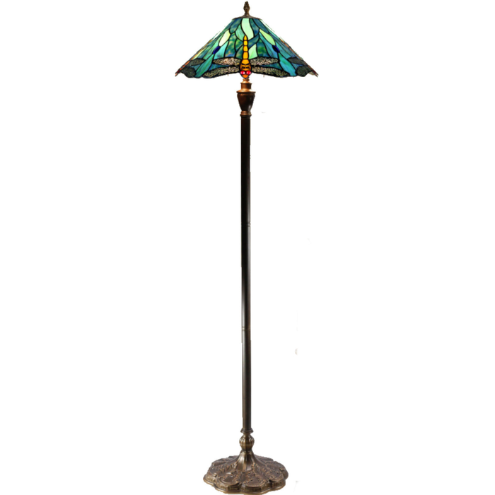 G&g Annika Blue Dragonfly Floor Lamp