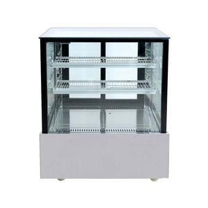 Bonvue Black Trim Square Glass Cake Display 2 Shelves  - Cake Display Fridges (ssu90-2xb)