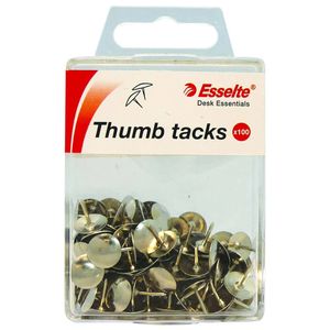 Esselte Thumb Tacks Drawing Pins (100pk) (Silver)