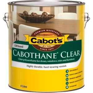 Cabot's 4L Gloss Oil Based Cabothane Clear Polyurethane Timber Varnish