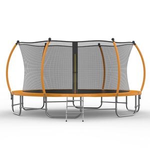 Advwin 12FT Trampoline Outdoor for Kids w/Safety Enclosure Net, Ladder, Max Limit 150 kg，Orange
