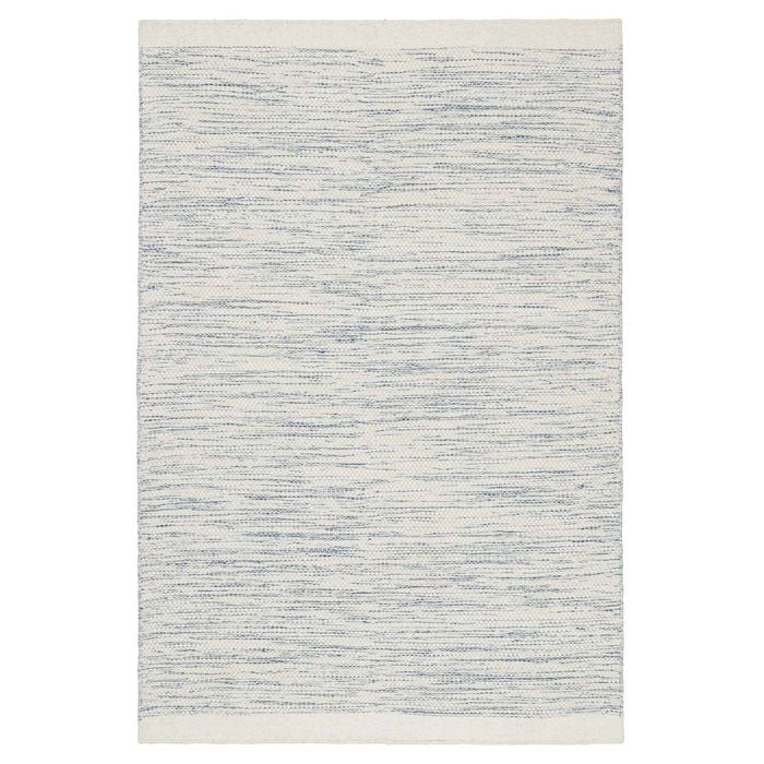 Loopsie-230cm X 160cm-evanston Blue And Ivory Wool Flatweave Rug