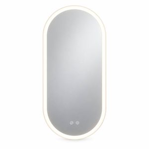 P&P Silver White LED Backlit Anti Fog Bathroom Mirror 50x100cm with Touch Sensor and Dimming