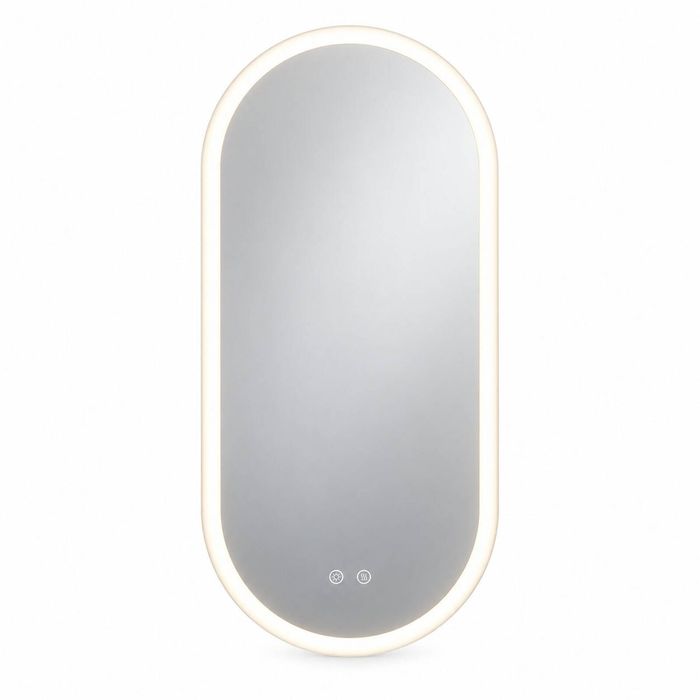 P&P Silver White LED Backlit Anti Fog Bathroom Mirror 50x100cm with Touch Sensor and Dimming