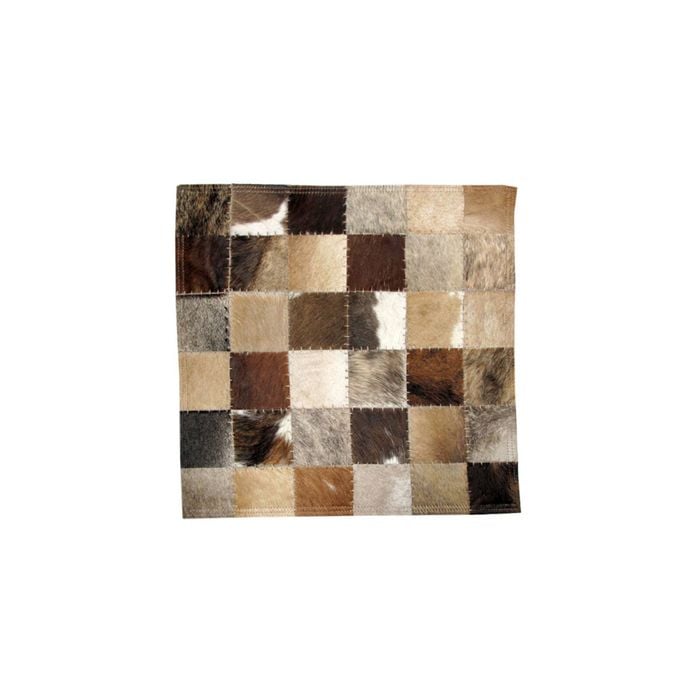 Multi-Purpose Animal Hide Big Square Patch Brown with Woollen Fleece Reverse