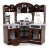Costway Kids Pretend Play Kitchen Brown