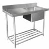 STAINLESS STEEL DISHWASHER SINGLE INLET SINK W1200 X D600 X H900 WSS16165L