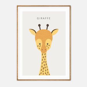 Galrie Charming Minimalist Giraffe Art Print - Modern Animal Decor for Kids' Rooms, Wood Frame, A1 60 x 84cm (23 x 33inch)