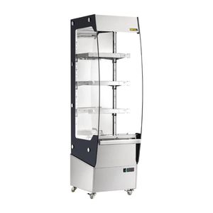Apuro Slimline Heated Multideck Food Display Case 220l 1742h X 494w X 600dmm Stainless Steel Cw146-a