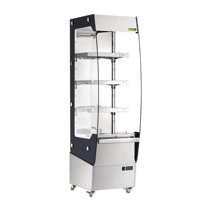 Apuro Slimline Heated Multideck Food Display Case 220l 1742h X 494w X 600dmm Stainless Steel Cw146-a