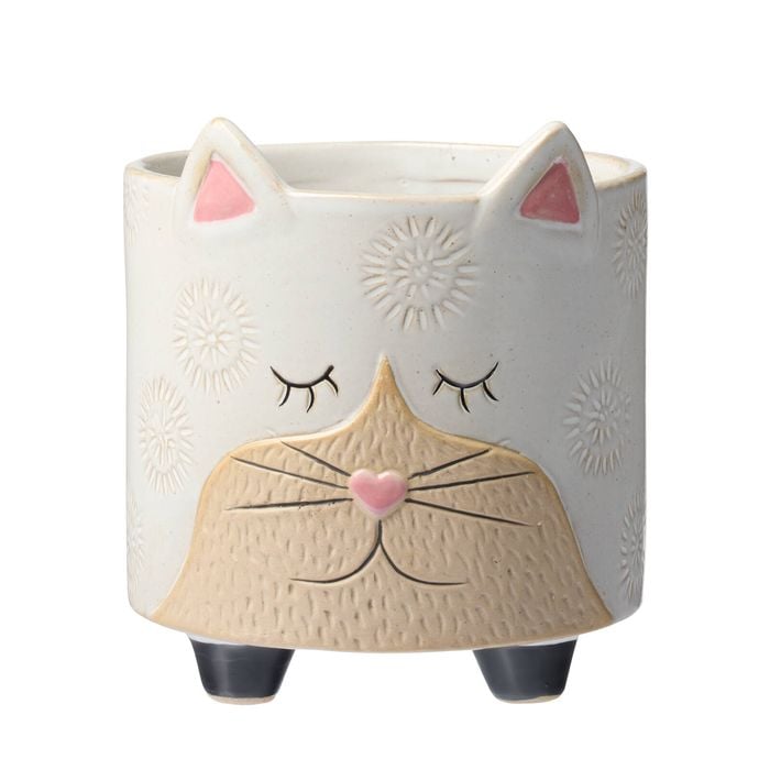 Northcote Pottery 12 x 12cm White Cat Pot