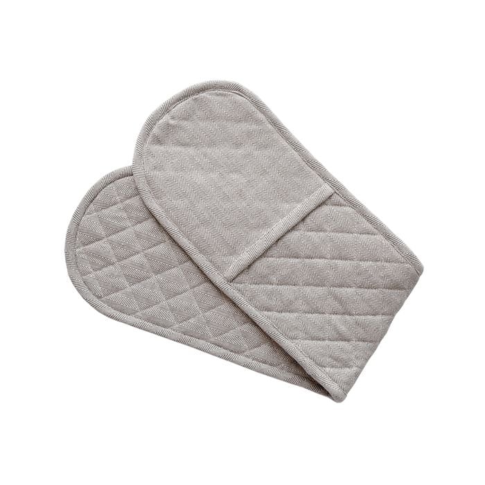 Herringbone Double Mitts - Charcoal