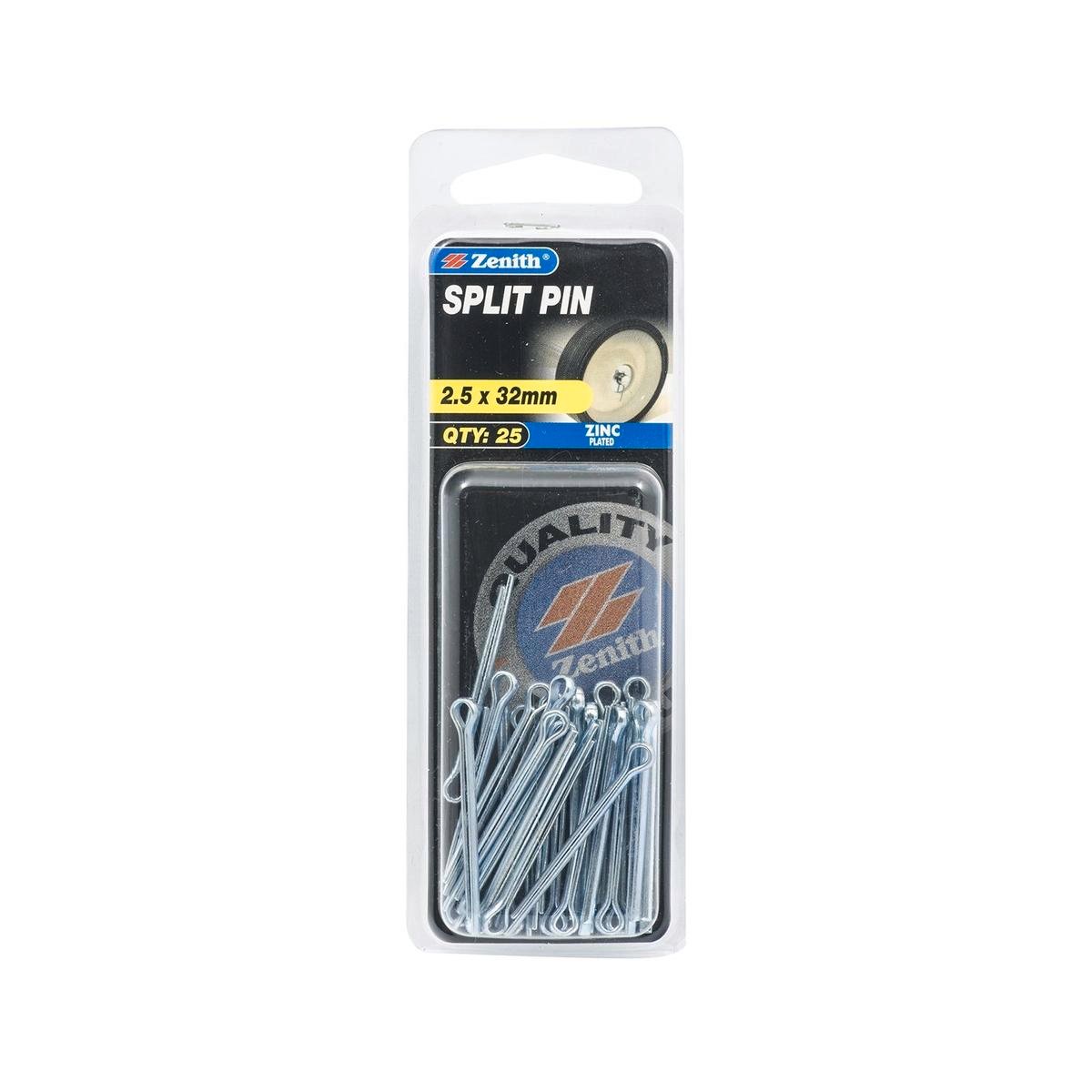 Zenith 2.5 x 32mm Zinc Plated Split Pin - 25 Pack - Bunnings New Zealand