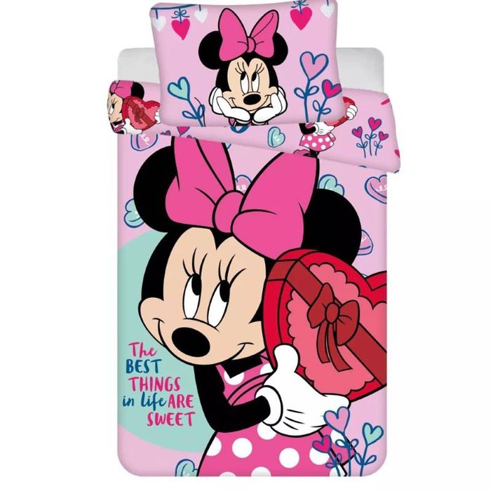 Disney Minnie Mouse Sweets Cotton Quilt Cover Set - Toddler Bed Size