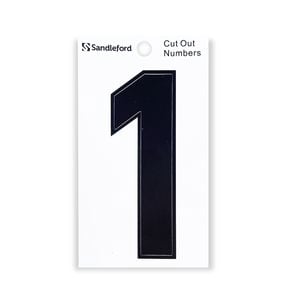 Sandleford 85mm Black Cut Out Self Adhesive House Number 1
