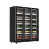 Exquisite Three Glass Doors Upright Display Refrigerators Black 1070 Litre