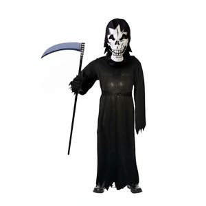 More Than Party Grave Ghoul Kids Halloween Costume Skull Mask Hooded Tunic 6-9y