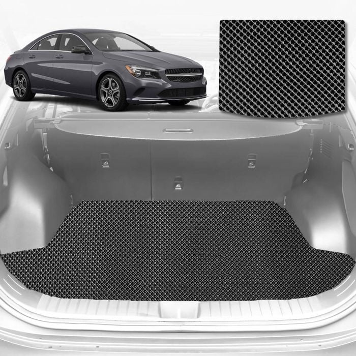 6D Diamond Car Boot Mat for Mercedes-Benz CLA-Class (C117)2013-2019-Coupe-Cargo Mat-Black-Outback GT
