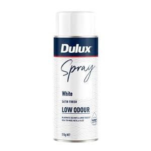 Dulux 310g White Satin Low Odour Spray Paint