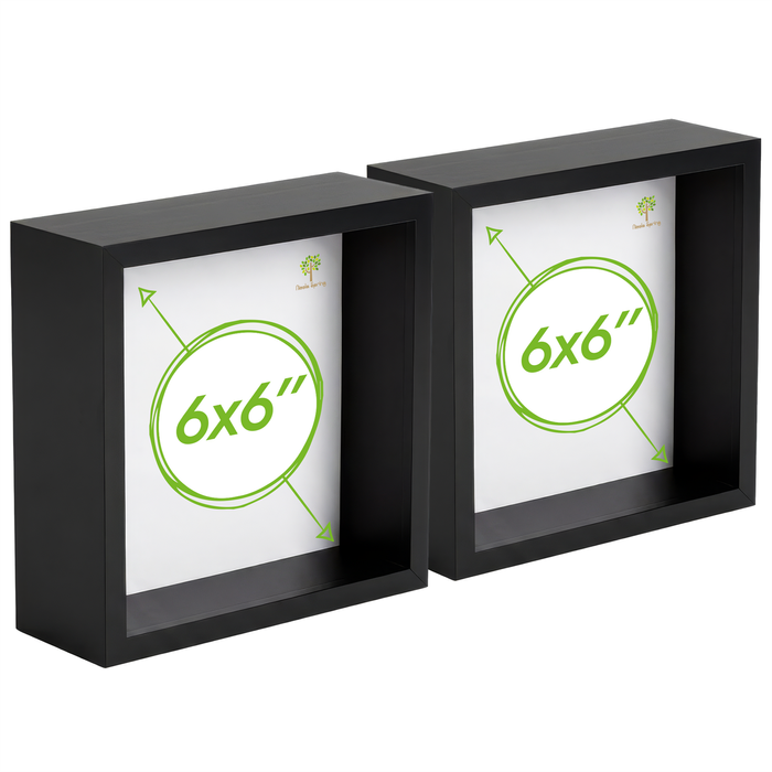 Nicola Spring 2 Piece Box Photo Frame Set - 6 X 6 Square Acrylic Frame