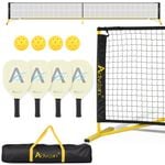 ADVWIN Pickleball Set with Net, 22FT Regulation Size Pickleball Net System for Driveway Backyard