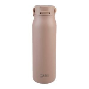 Oasis Ceramic Lined Stainless Steel Double Wall Insulated Sorrento Sipper Bottle 900ml - Latte