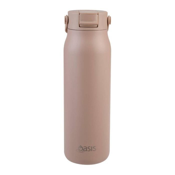 Oasis Ceramic Lined Stainless Steel Double Wall Insulated Sorrento Sipper Bottle 900ml - Latte
