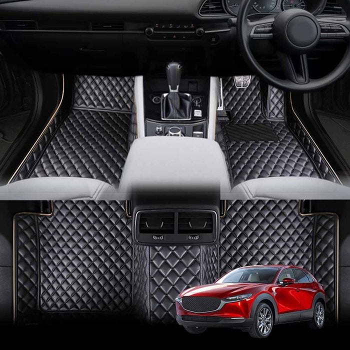 Mazda CX-30 CX30 2019-Onwards Premium Custom Made PU Leather Car Mat Floor Carpet Complete Set