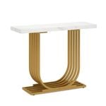White Modern Console Table Coffee Narrow Side Desk