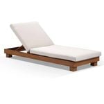 Santorini Aluminium Sun Lounge with Sunbrella Cushion Teak Look - Sunbrella Canvas Canvas