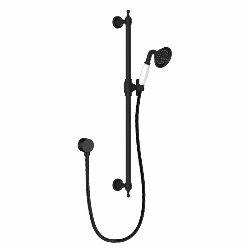 Maestro Matte Black Single Function Hand Shower On Rail