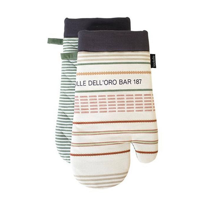 2pc Ladelle Sanctuary Cotton Oven Mitt Kitchen Cooking/Baking Pot Holder Set