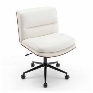 Costway Vanity Office Chair Adjustable Computer Backrest White
