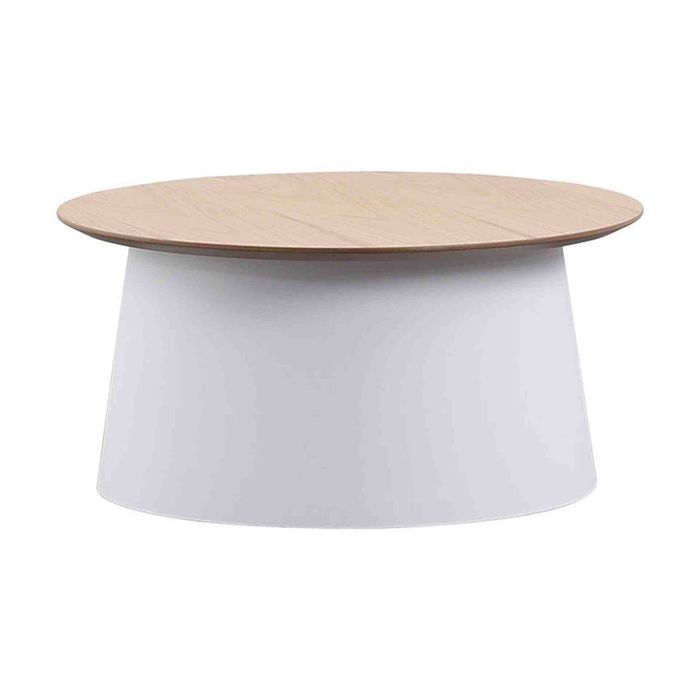 Modern Furniture ZEEBA Coffee Table 69cm - White & natural