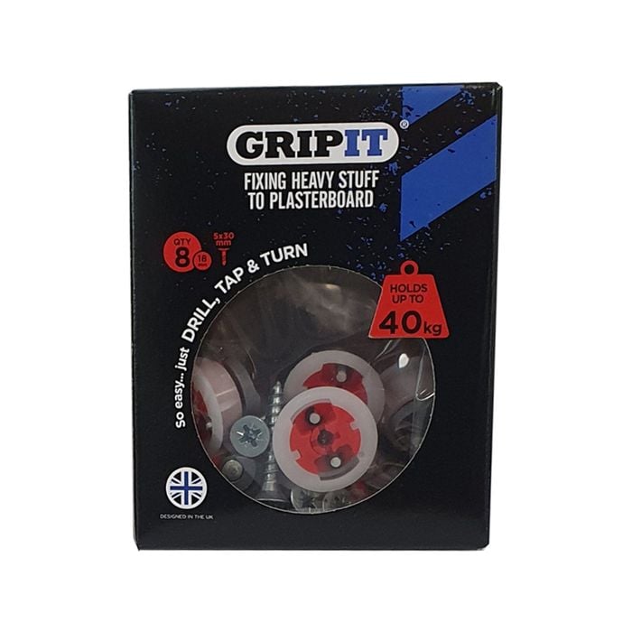Gripit 18mm Red Plasterboard Fixing - 8 Pack